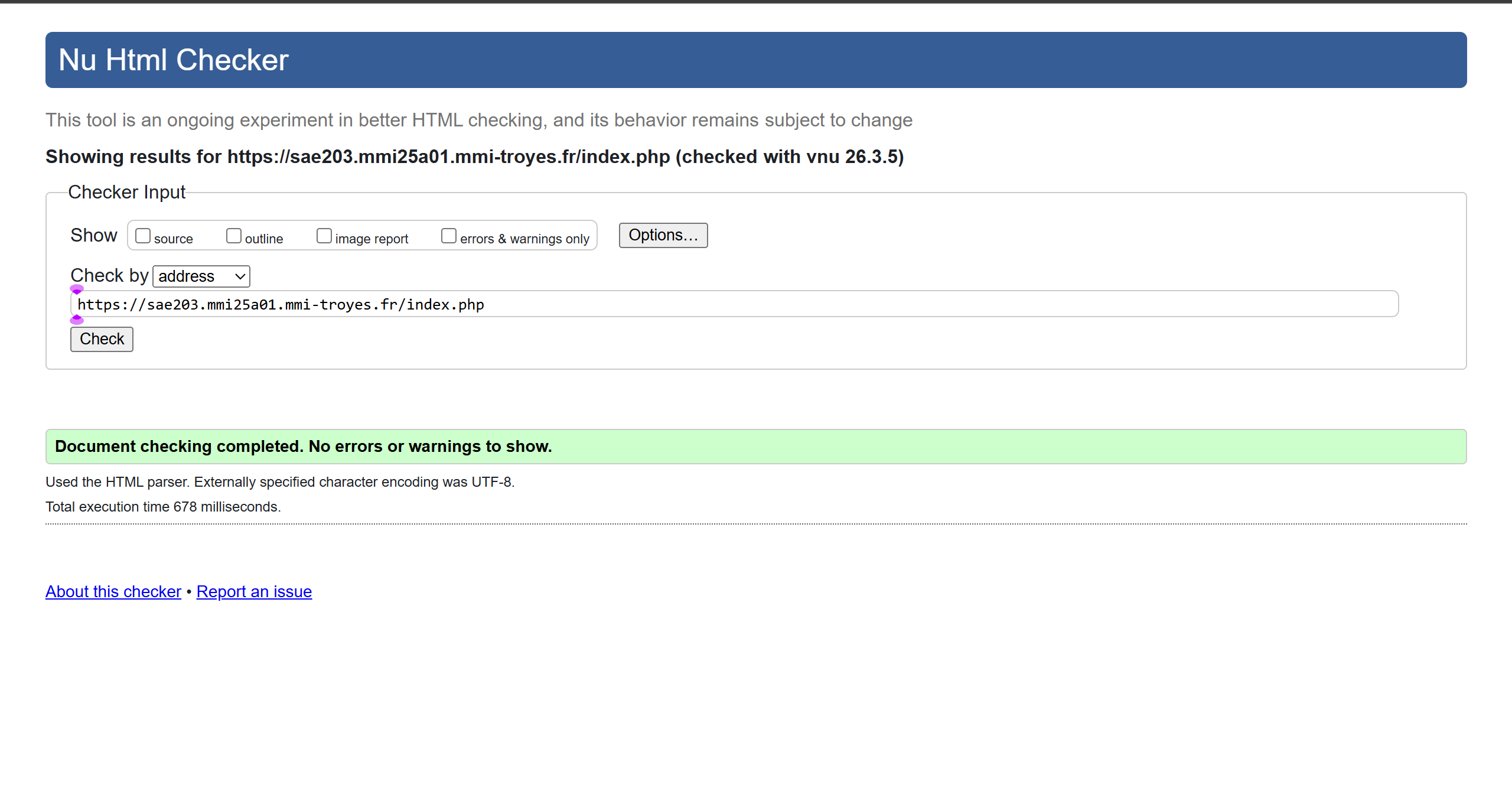 W3C validation index.php
